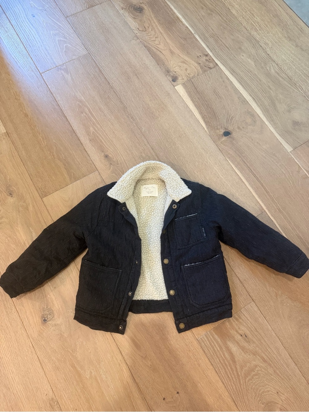 Rylee + Cru Black Sherpa-Lined Puffer Jacket